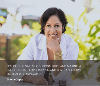 Shona Gupta, Founder and CEO of Marharindee Skincare Line