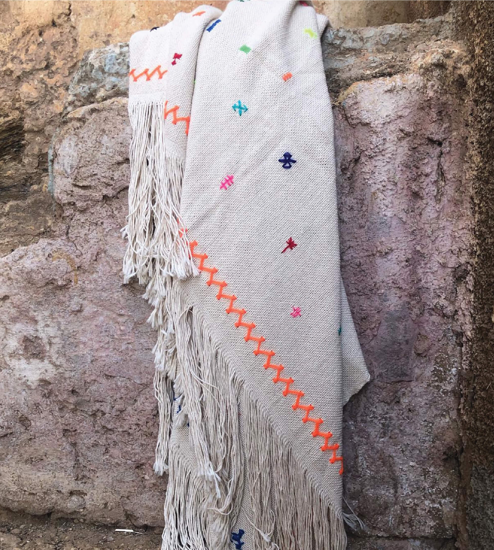 Ancient Symbol Embroidered Throw